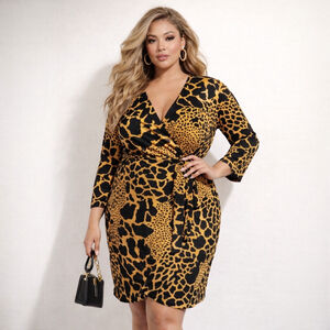 ASOS Leopard Wrap Dress NWT Plus Size 20